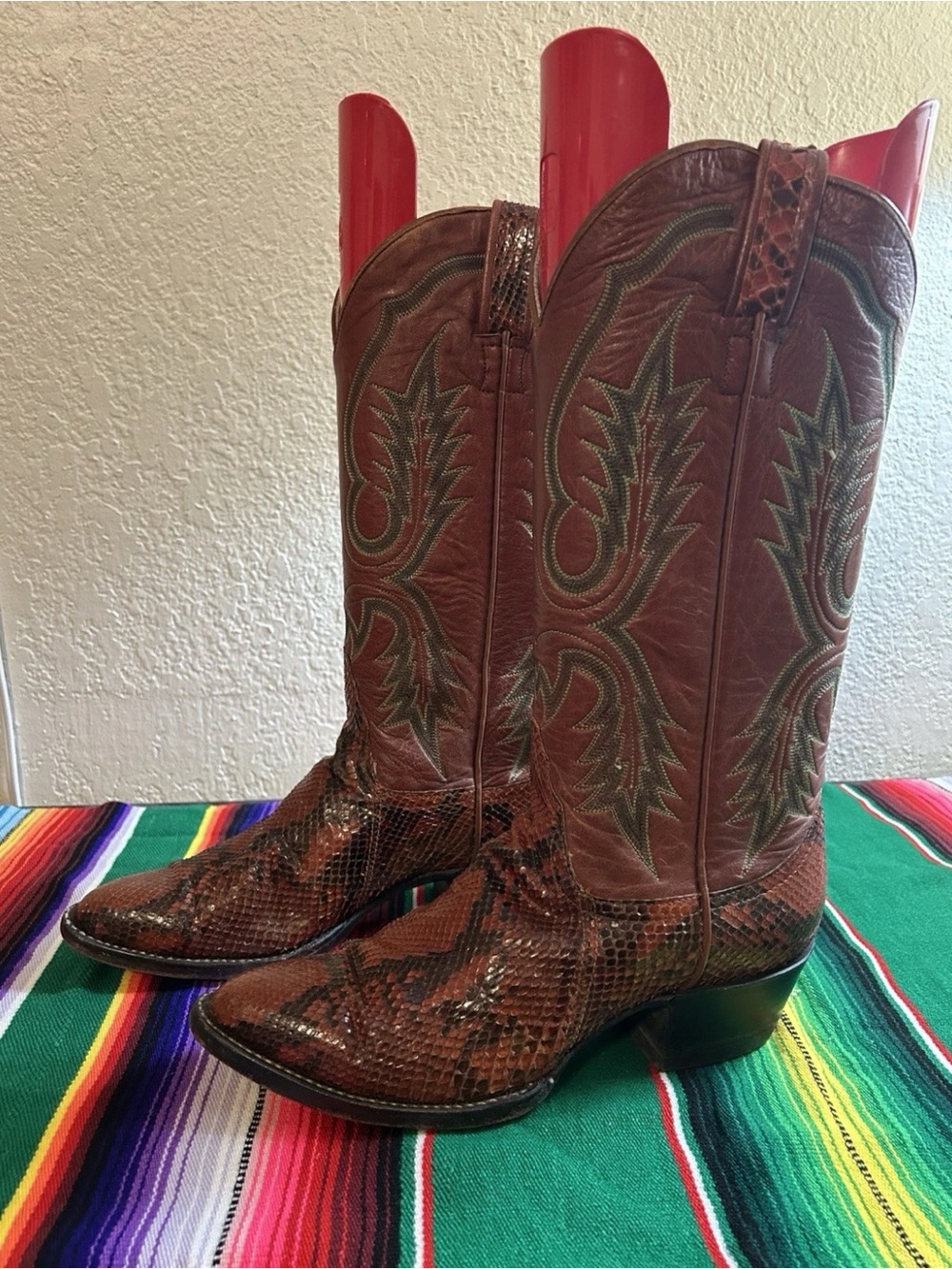 *RARE* Larry Mahan Exotic Snakeskin Cowboy Boots Size 6.5 - Picture 6 of 12
